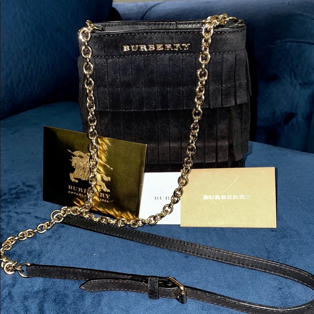 Burberry fringed suede mini bucket bag ❤️
